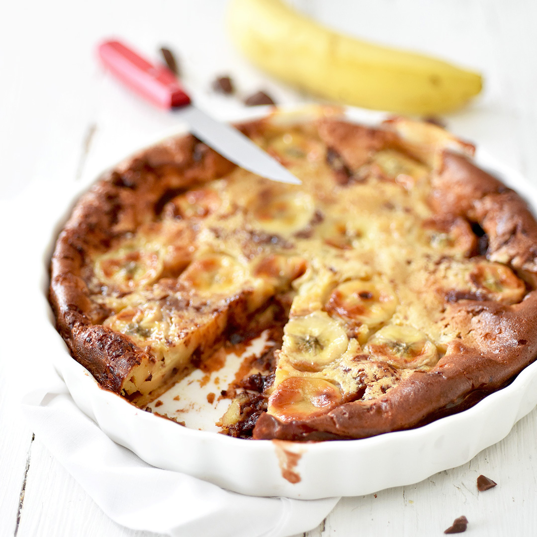 Clafoutis aux bananes et chocolat