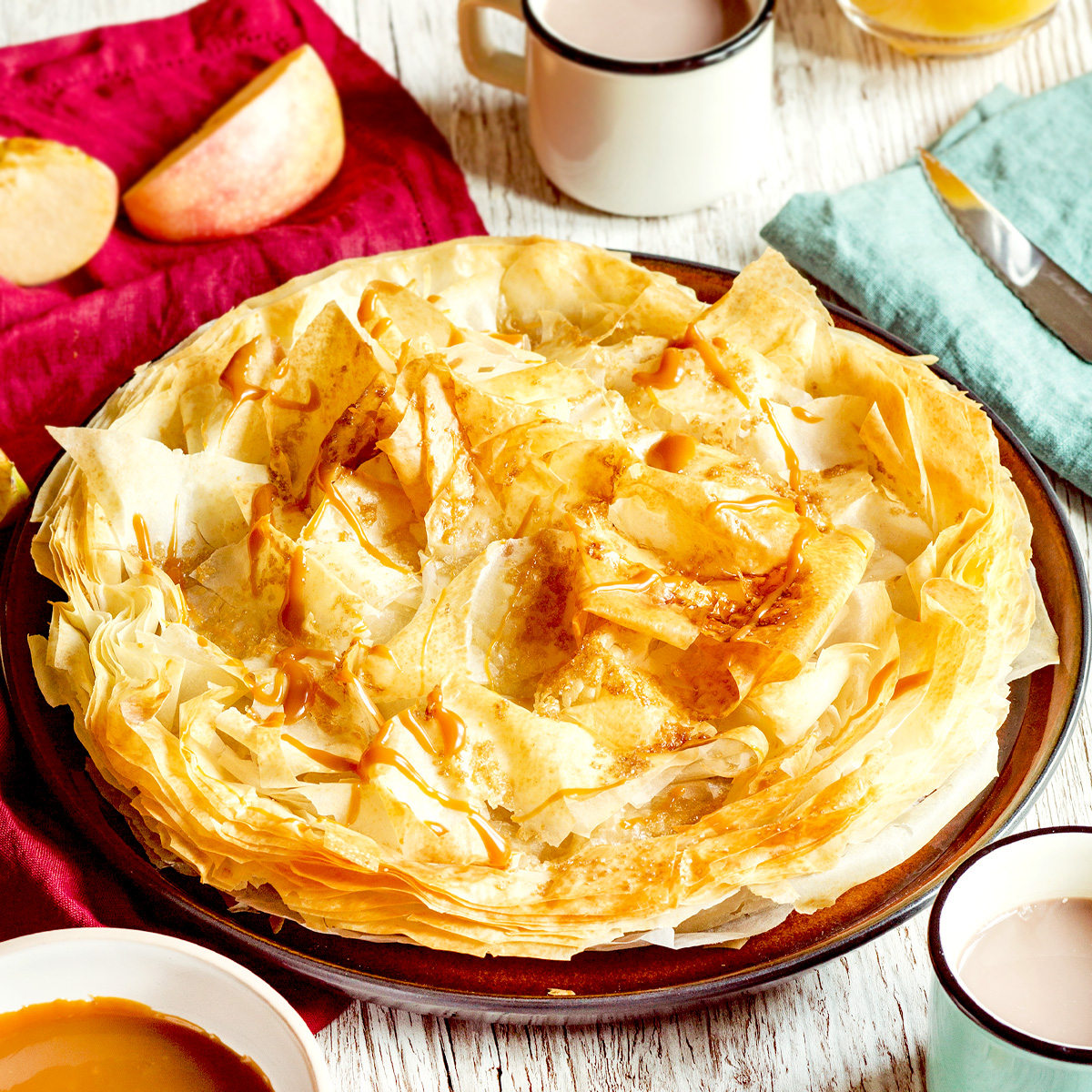 Croustade de pommes et caramel beurre salé