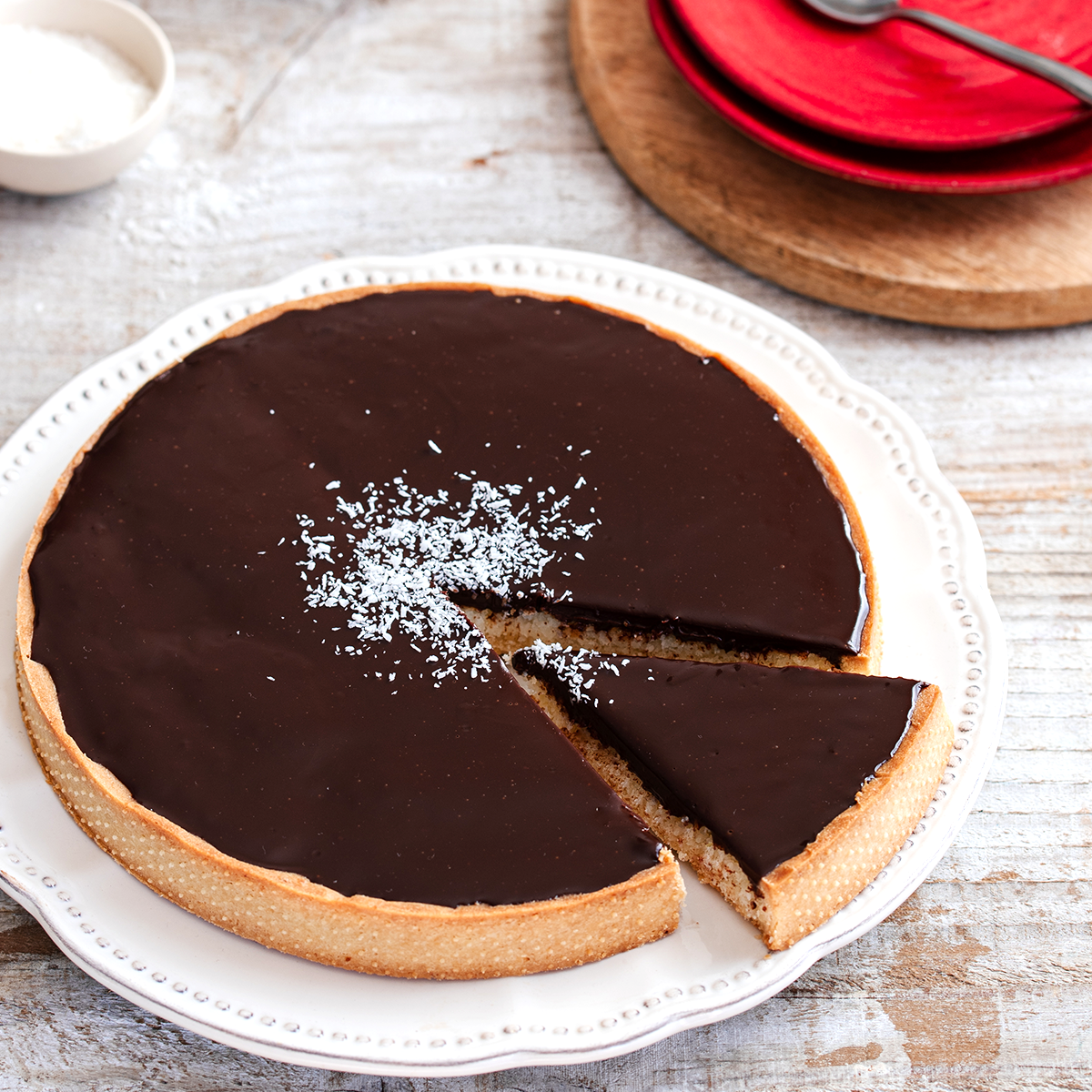 Tarte coco et chocolat
