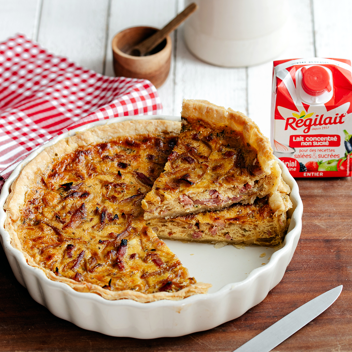 Quiche aux oignons et lardons
