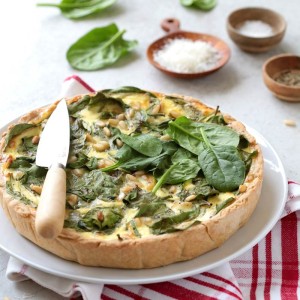 Quiche aux épinards et fromage fouetté