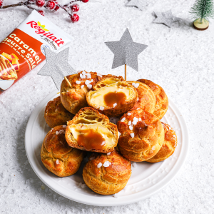 Chouquettes à la crème et au caramel